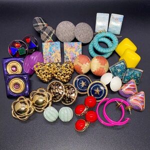 Assorted Vintage Colorful Women's Earrings 20 pairs